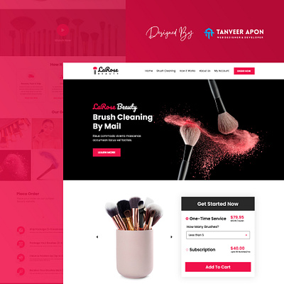 Website Design for Brush Cleaning Service by LaRose Beauty beauty brush cleaning cosmetics design landing page design web design