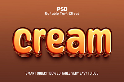 Cream 3D Editable Text Effect Style cream cream 3d text effect cream style text cream text psd cream effect psd cream text effect text text cream