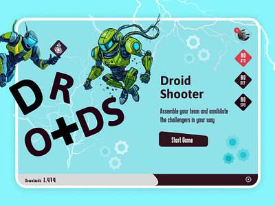 Droid Shooter Daily UI Challenge Landing Page dailyui design designer landing page opentowork ui user interface