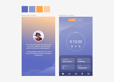 Tergar Meditation App UI Reimagination app design branding design figma prototype ui