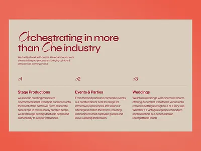 Industry Section | Prop Agency agency beige bold consulting content elegant film industry movies prop typography ui web design website