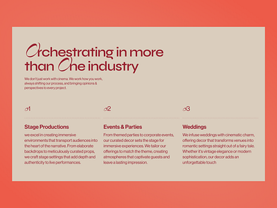 Industry Section | Prop Agency agency beige bold consulting content elegant film industry movies prop typography ui web design website
