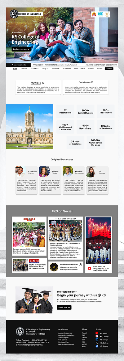 College website - landing page ui uidesign uiux uiuxdesigner uxdesign web webdesign