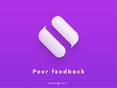 Peer feedback Slack app actioner chat clean feedback logo minimal peer purple slack vector