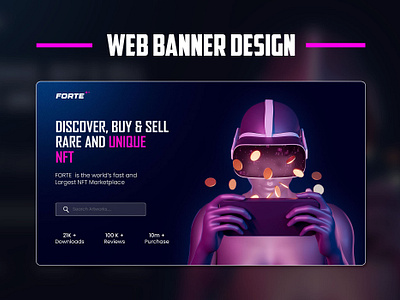 Web banner Design । Landing page design। Nft banner ads desg banner banner design bnner ads design figma graphic design hero banner landing page landing page design nft nft banner ui wbsite slider web banner website banner