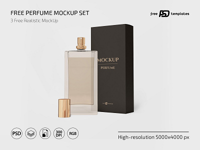Free Perfume Mock-up in PSD cosmetics mockup design free freebie mockup mockups perfume perfume mockup photoshop psd template templates