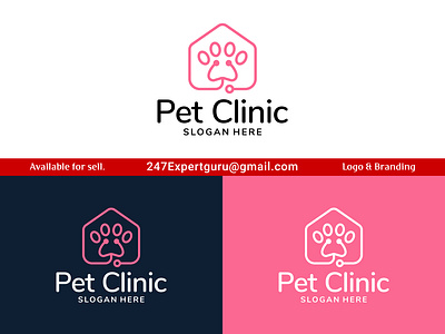 Stethoscope with pet clinic logo design vector illustration 3d animal concept logo animal logo animation branding graphic design logo motion graphics pet clinic logo pet clinic logo design pet clinic logo design vector pet clinic with line style icon ui