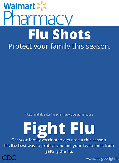 Vaccination Flyers for Walmart Pharmacies graphic design