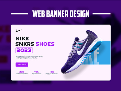 Web banner Design । Landing page design। Shoes banner banner design branding design facebook post graphic design hero banner hero section instagram post landng page shoes shoes ads shoes desin shoesbanner ui web bannr website hero banner