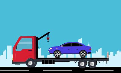 Towing Concept Illustration car graphic design illustrator transport transportation truck vector working