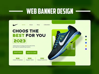 Web banner Design । Landing page design। Shoes banner banner design branding design facebook post flyer design graphic design graphic designer illustration instagram post modern desig nhshabbirbd sho shoes banner ui ui ux design website design