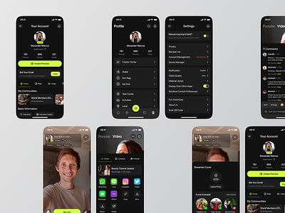 Video Streaming clean dark dark mode design live live streaming minimal mobile social network stream streaming streaming app ui ux videso