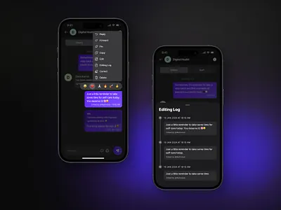 Message's Editing Log app chat communication edit message editing history editing log imessage ios message message reaction ui ux