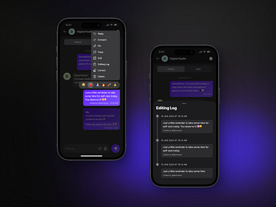 Message's Editing Log app chat communication edit message editing history editing log imessage ios message message reaction ui ux