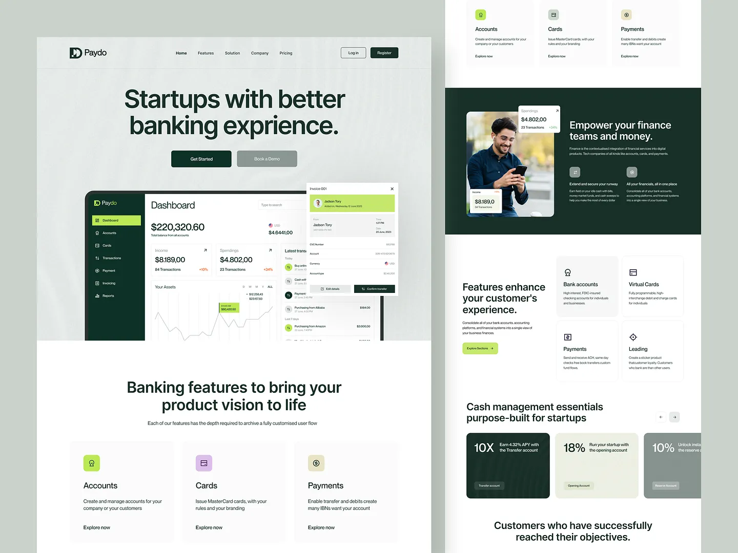 Innovative Banking Website Design for Startups