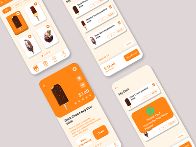Ice-Cream App design app design icecreameapp mobileapp ui mobile design uidesign uiux design website