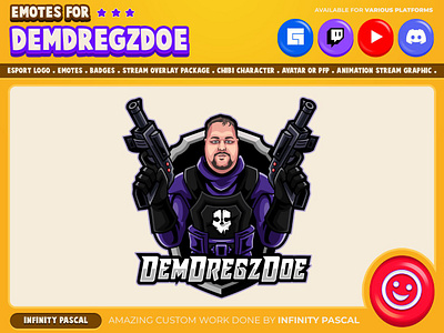 🔫Custom OC Armed Logo🔫 adobe illustration adobe photoshop animation armed character illustration custom design design discord emotes facebook emotes graphic design gun illustration kick emotes logo loyalty badges open commission original character streamer twitch emotes youtube emotes