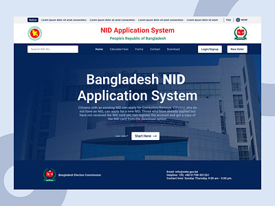 NID Application Portal Bangladesh bdnid concept ui dailyui design illustration landing page nid nid website redesign ui ux