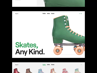 Roller skates web design e commerce interface roller skates ui web