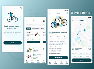 Bicycle Rental App UI app app design design figma mobile ui ui uiux