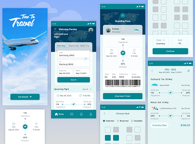 Flight Booking App UI app app design branding design figma mobile ui ui uiux