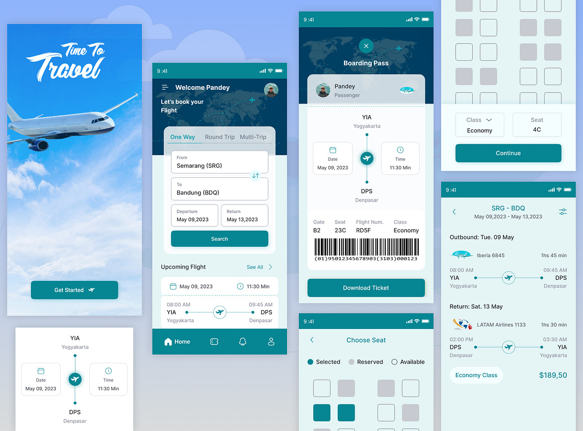 Flight Booking App UI by Bhavesh Vithani on Dribbble