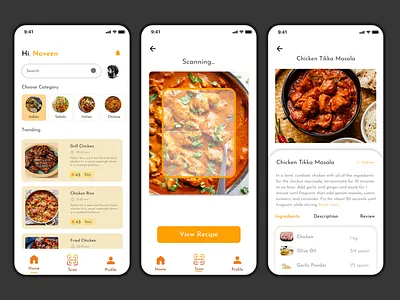 Recipe Ingredient Scanner | Day-26 ( Ui Challenge) daily ui food recipe app scan food uichallenge