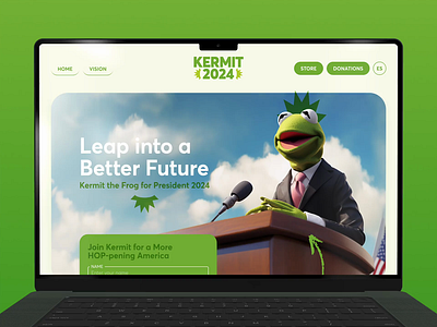 Kermit 2024 ai biden branding desktop election green kermit muppet president trump ui ui ux ux