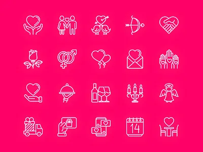 Valentine's Day Icons design friend friends icon icon design icon set icons icons set line love set symbol valentine valentines valentines day vector