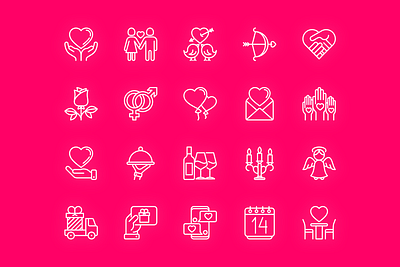 Valentine's Day Icons design friend friends icon icon design icon set icons icons set line love set symbol valentine valentines valentines day vector