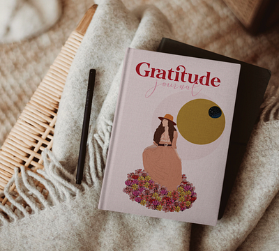 Book cover for a gratitude journal graphic design logo design print design