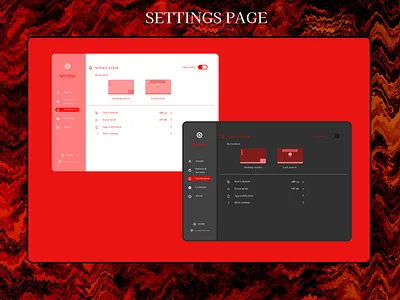 SETTINGS PAGE dailyui dailyuichallenge007 darkmode figma lightmode settingspage ui webscreen