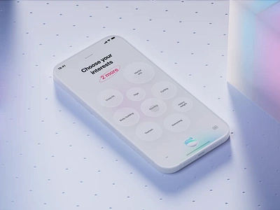 Choose your interest UI ai assistant button choose green interest loader mockup motion selection simple smart ui voice