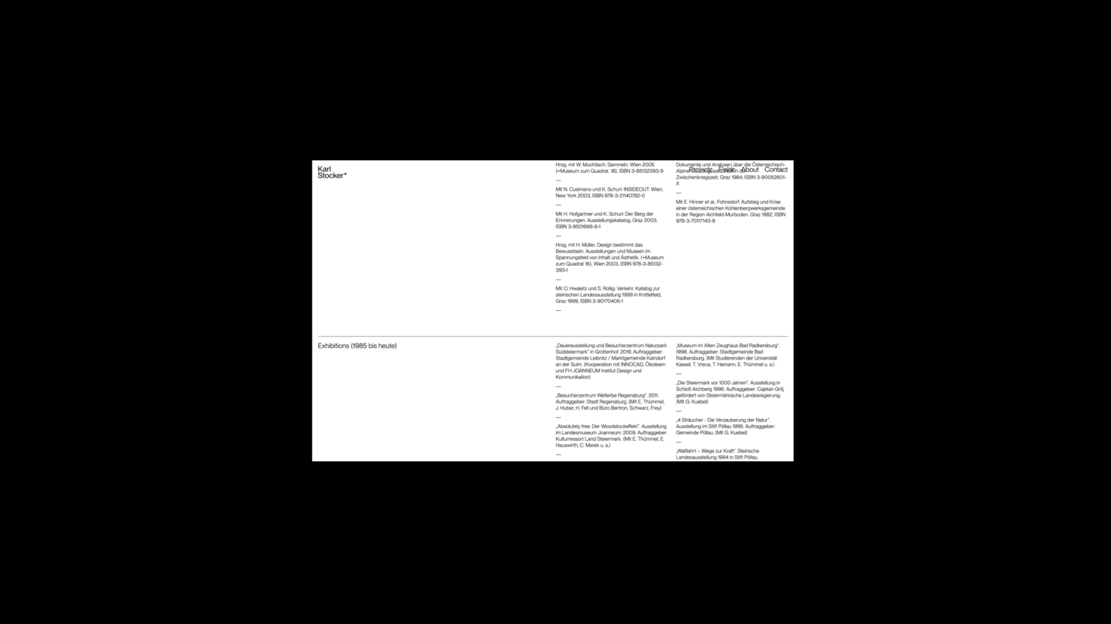 Karl Stocker Portfolio Website black branding business case study company consultant design digital editorial design grid networker portfolio speaker typography ui web webdesign white