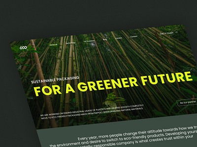 Concept for eco-packaging company design eco ecopacking figma landing packinging ui ux webdesign