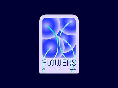 Flowers Poster Design abstract art blue color creative flowers gradient graphic design illustration minimal modern pink poster poster design purple typography