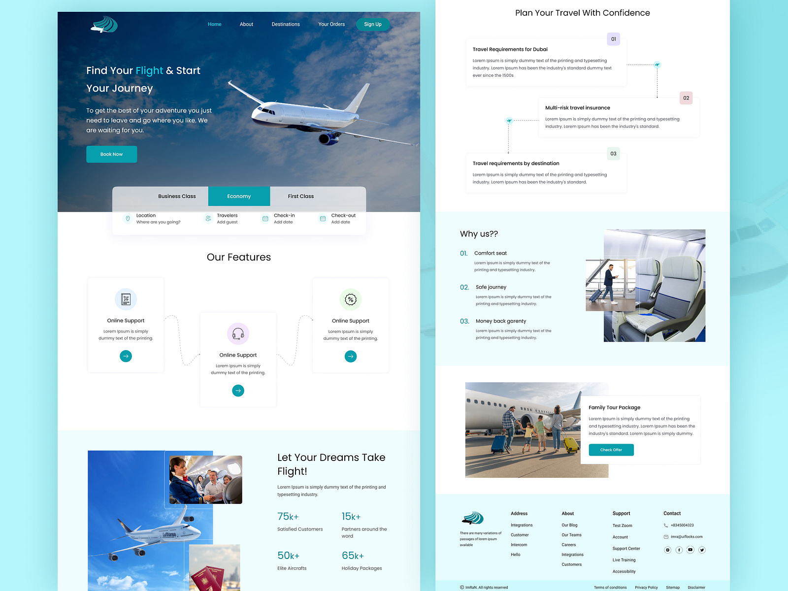 Flight Booking Landing Page by Bhavesh Vithani on Dribbble