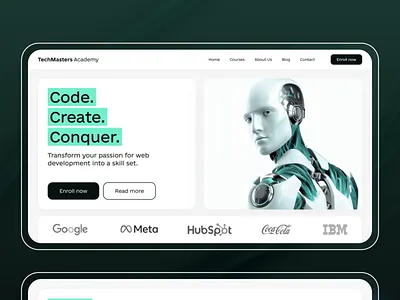 IT Courses Platform ai animation course e learning education it it education landing page learning online school studying tech tech education ui design web design website