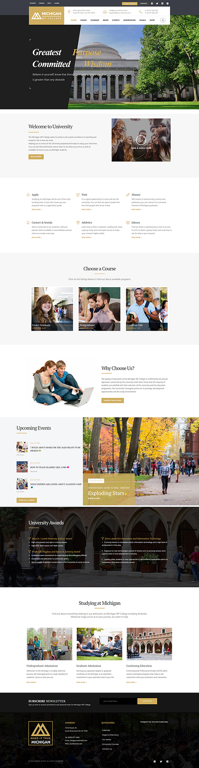 Michigan College Education website college education website web design