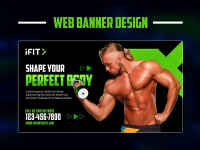Web banner Design । Landing page design। Fitness banner banner design branding facebook post fitness banner fitness web banner fitness website flyer design graphic design gym web banner gym website design hero banner instagram post landing page motion graphics shopify banner ui website design