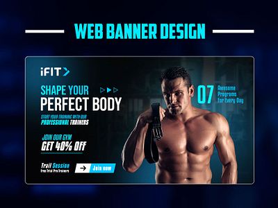 Web banner Design । Landing page design। Fitness banner banner design branding facebook post fitness banner fitness web banner fitness website flyer design graphic design gym web banner gym website design hero banner instagram post landing page shopify banner ui vwebsite design