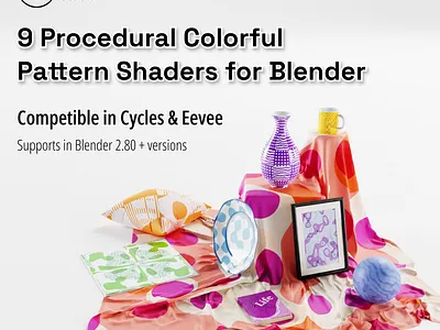 9 Procedural Colorful Pattern Shaders for Blender 3d 3d design 3d rendering blender graphic design instagram interior procedural texture