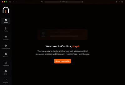 Cantina homepage ui