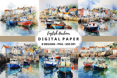 English Harbour Background tumbler wrap