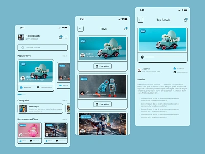 Toys Review Collaced App best review app clean interface app design mobile app mobile ui modern app review app trendy toy app