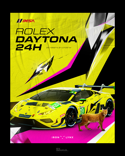Iron Lynx - Rolex Daytona 24H Poster ad car graphic design motorsport poster racing visual