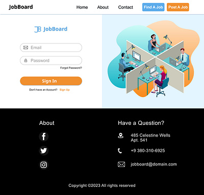 Website Design (Job Portal) - Adobe XD