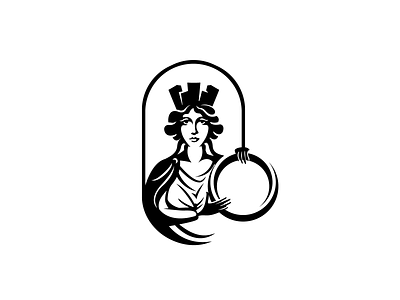 Goddess Cybele art branding crown cult drawing goddess great mother icon identity illustration logo logo designer magna mater mark mythology negative space rome symbol woman