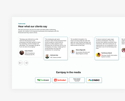 Website Testimonials UI Design audience client customer fintech product design testimonials ui ui design ux ux design website