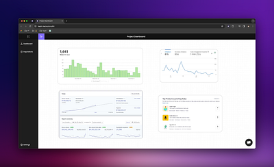 Kaptr.me - Example ProjectDashboard arc dashboard design interface kaptr kaptr.me management project ui ux